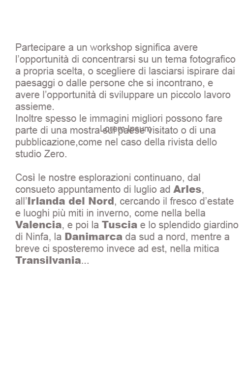 Workshops in viaggio