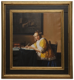 A lady writing - Donna che scrive una lettera - cm 46x41