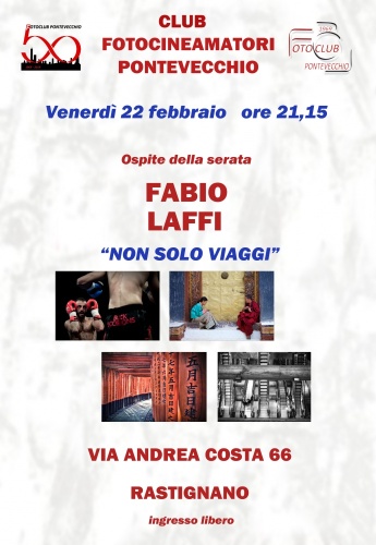22 febbraio 2019 "NON SOLO VIAGGI" con GIACOMO LAFFI