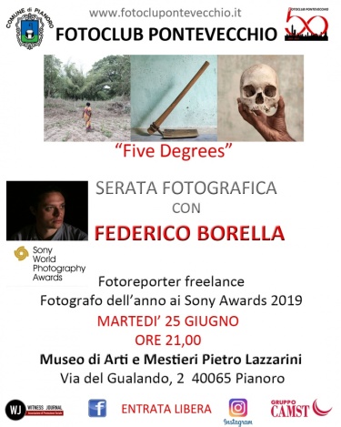 25 giugno 2019  "FIVE DEGREES" con FEDERICO BORELLA