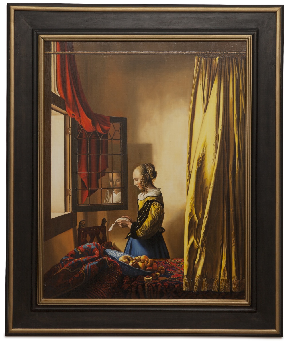 A girl reading a letter by an open window - Lettura della lettera - cm 85x65
