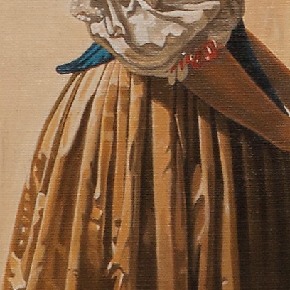 A lady standing at a virginal - Dama in piedi alla spinetta - cm 52x46