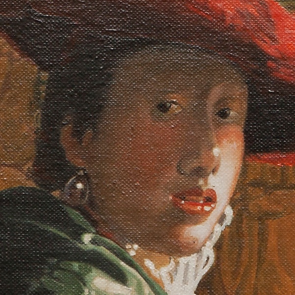 Girl with a red hat - Ragazza con cappello rosso - cm 26x22