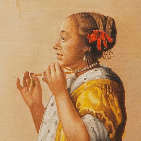Woman with a pearl necklace - La collana di perle - cm 55x45